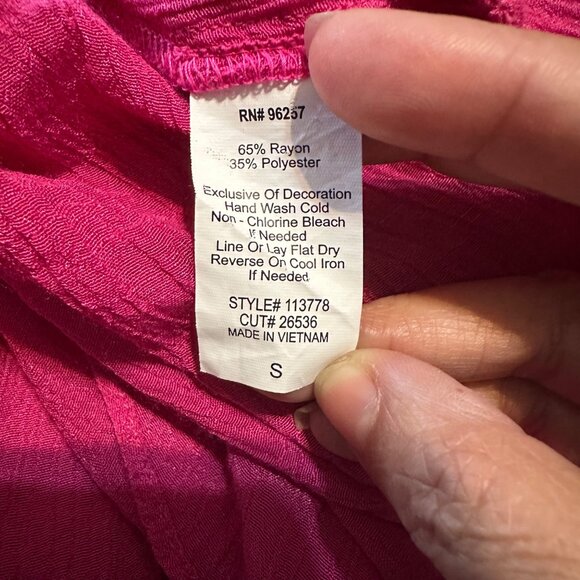 Per Seption Concept Pink Bell Sleeve Womens Top Small 3/4 Sleeve Tie Boho Y2K - Picture 6 of 8